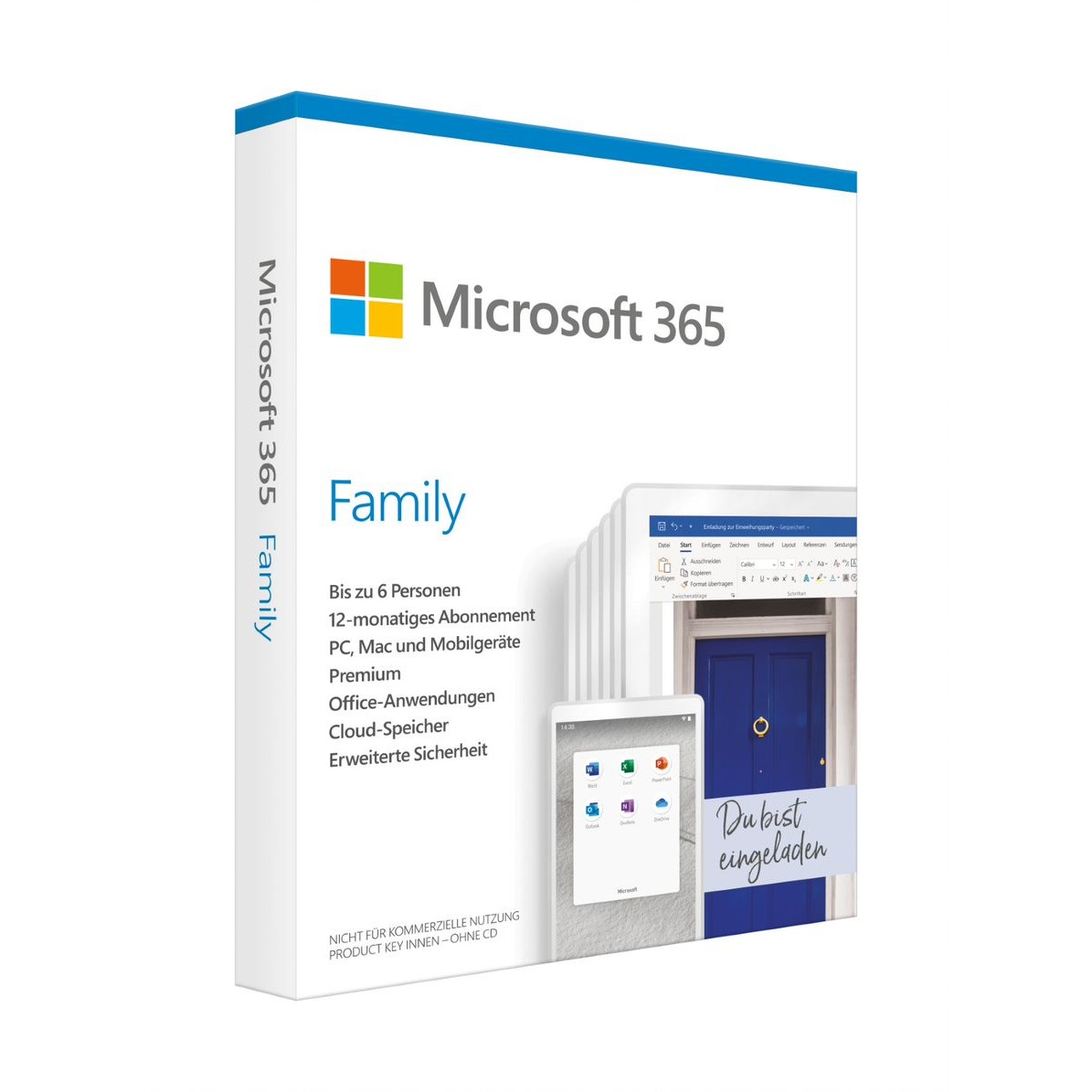Microsoft 365 Family 1 Lizenz(en) Abonnement Deutsch 1 Jahr(e)