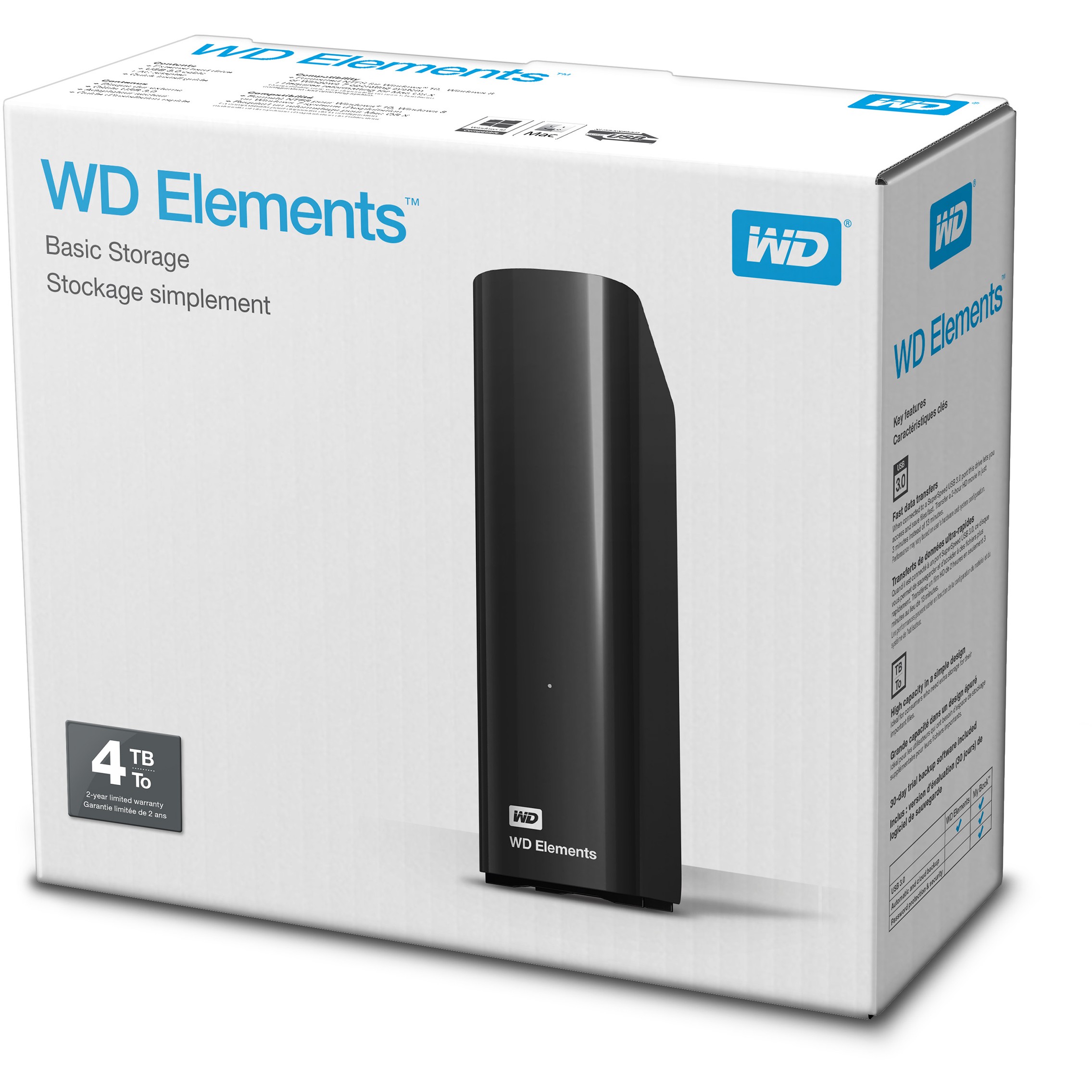 Western Digital WD Elements Desktop Externe Festplatte 4000 GB Schwarz