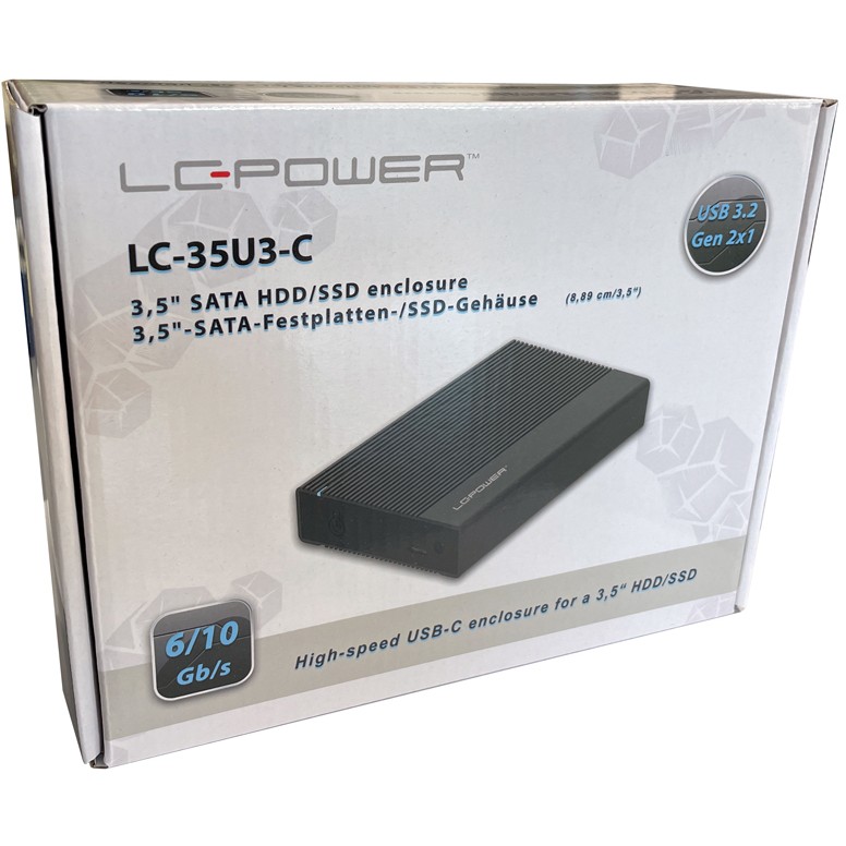 LC-Power LC-25U3-C Speicherlaufwerksgehäuse HDD / SSD-Gehäuse Schwarz 2.5 Zoll