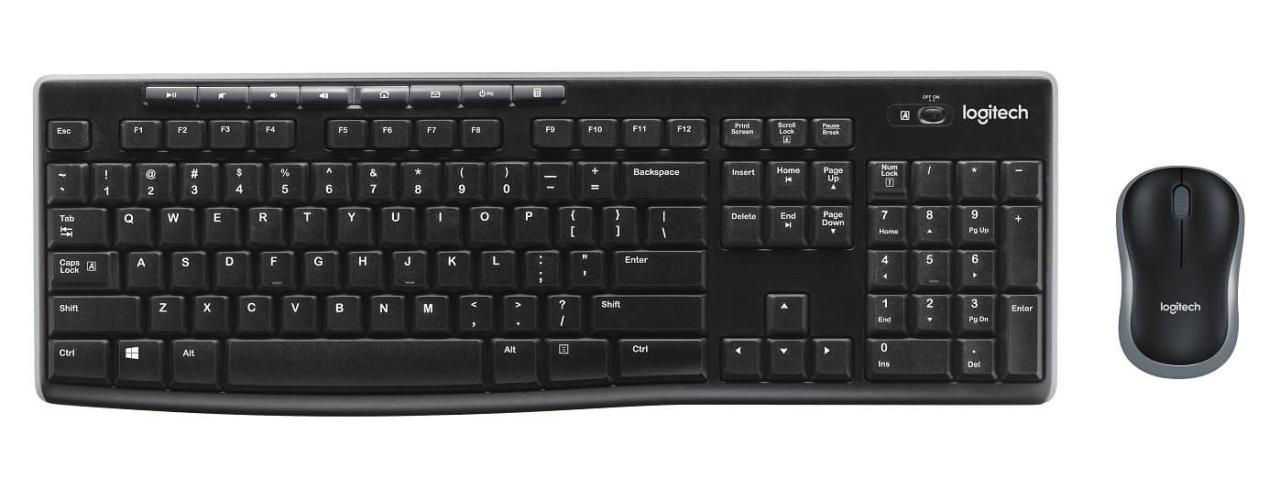 B-Ware Tastatur Logitech Wireless Desktop MK270 Tastatur + Maus black