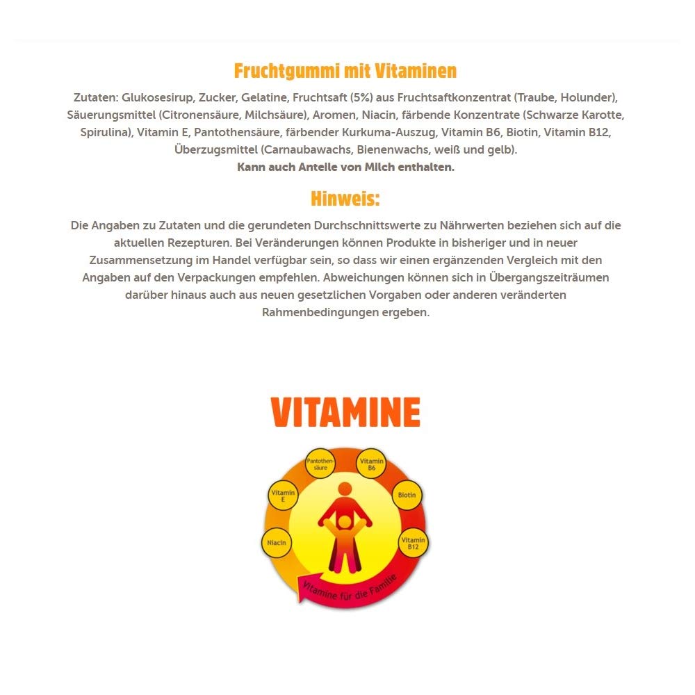 nimm2 Lachgummi – 1 x 376g Maxi Pack – Fruchtgummi mit Fruchtsaft und Vitaminen 