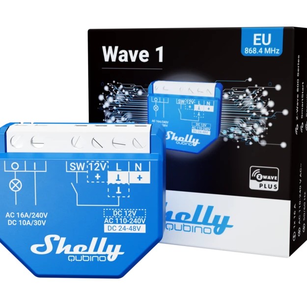 Shelly Wave 1 Elektroschalter Intelligenter Schalter Blau