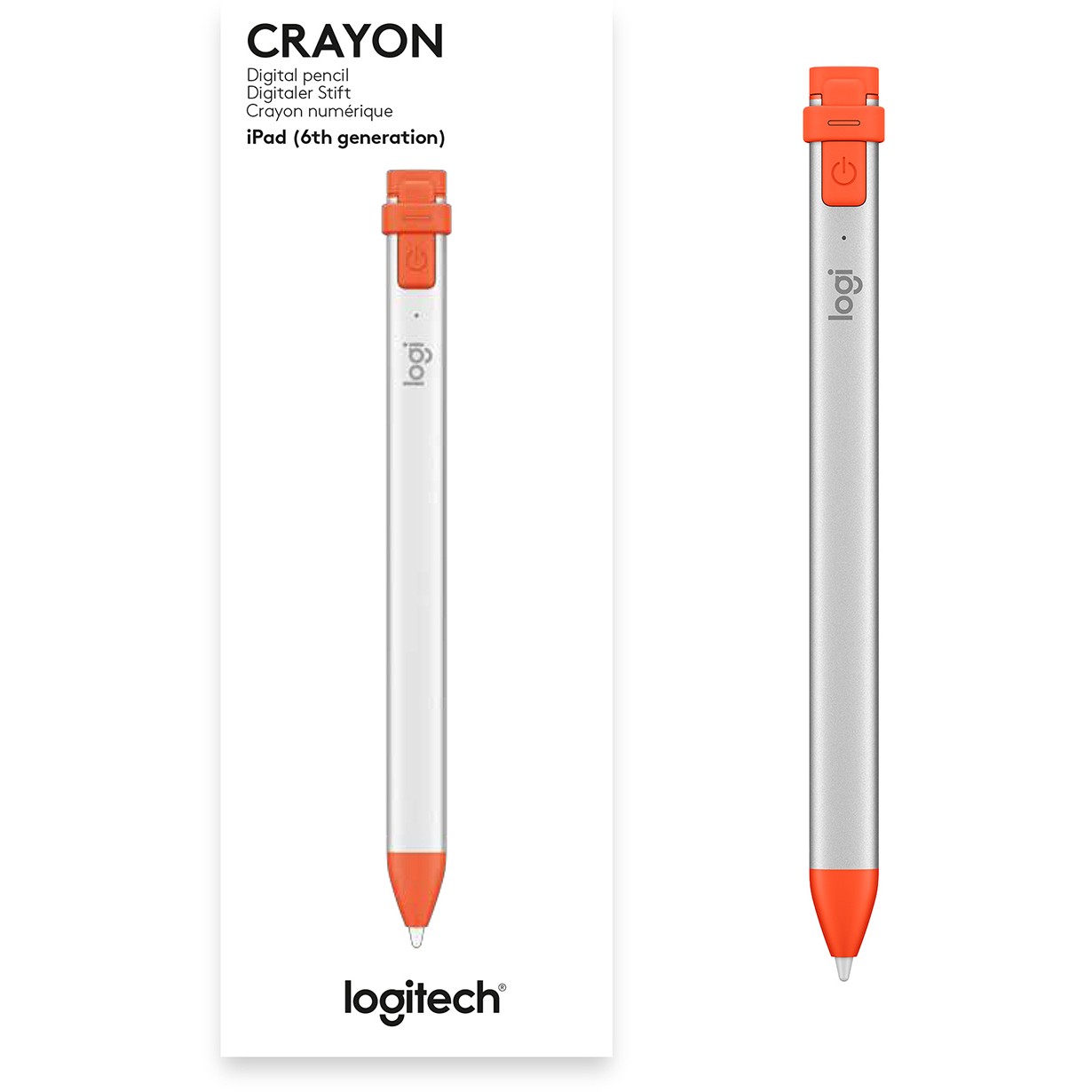 Logitech Crayon Eingabestift 20 g Orange, Silber