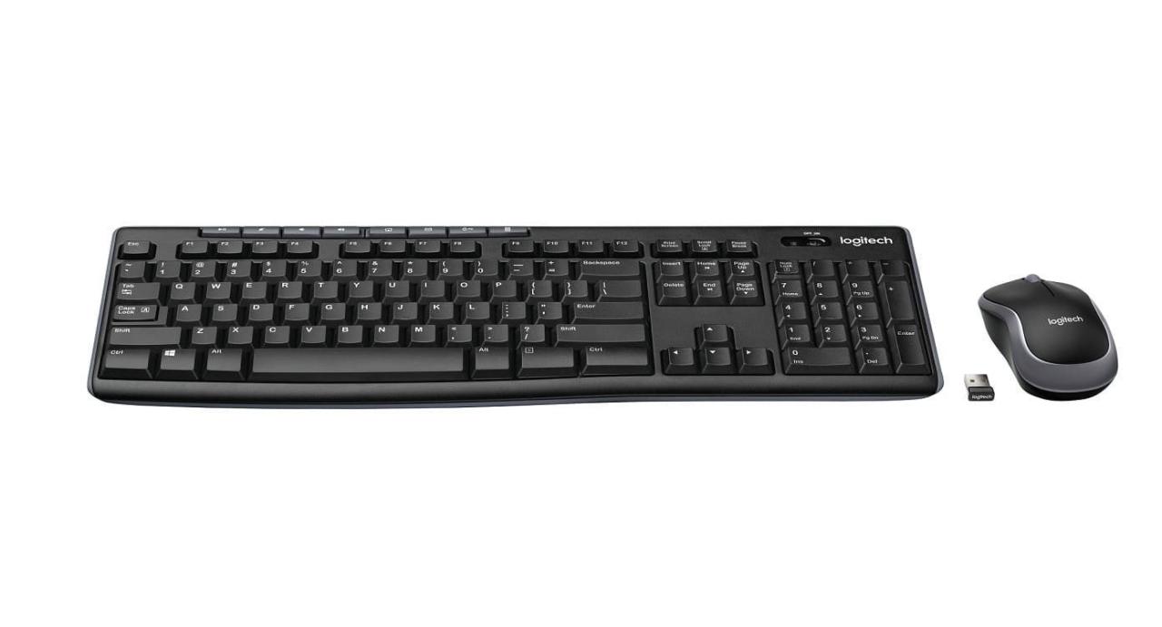 B-Ware Tastatur Logitech Wireless Desktop MK270 Tastatur + Maus black