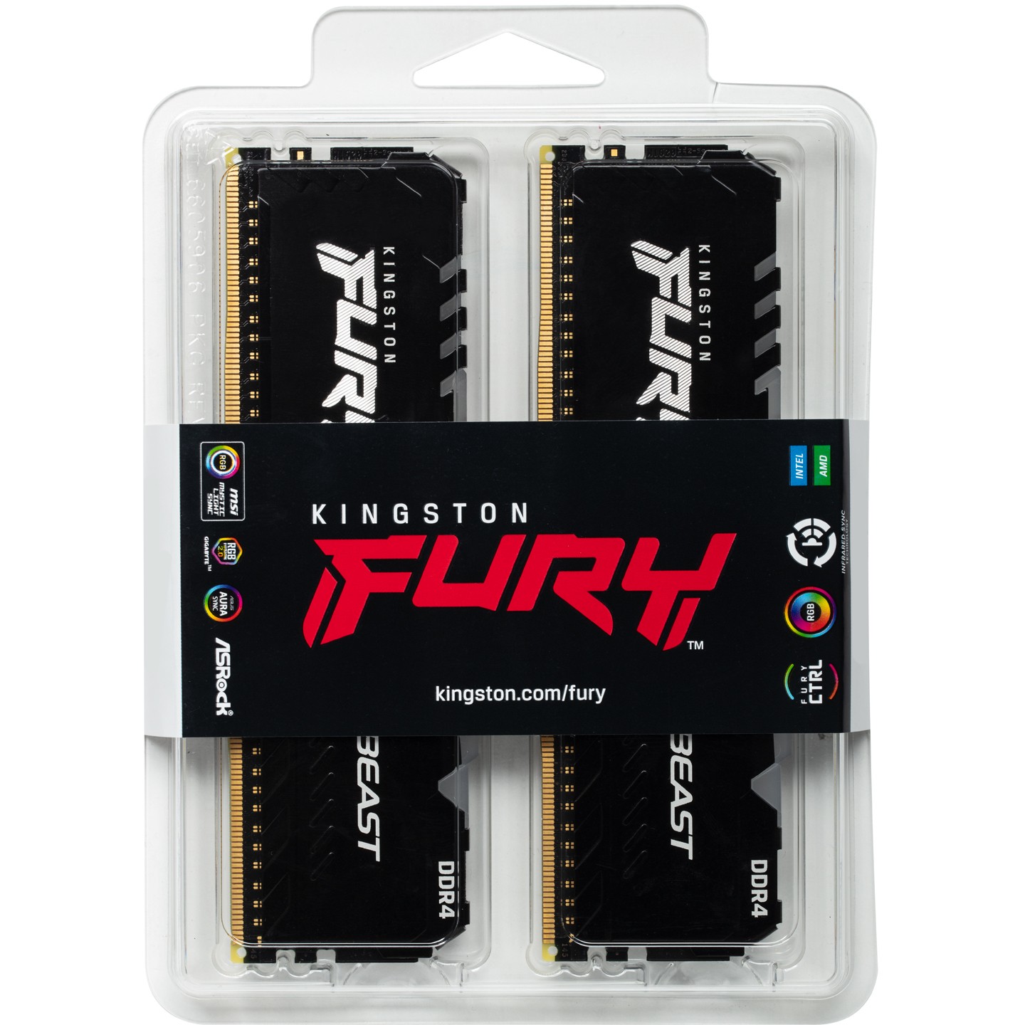 Kingston Technology FURY Beast RGB Speichermodul 32 GB 2 x 16 GB DDR4 3600 MHz