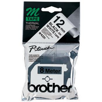 ORIGINAL Brother Schriftband Schwarz auf Weiß M-K231BZ M-K231 12 mm x 8 m, nicht lamniert