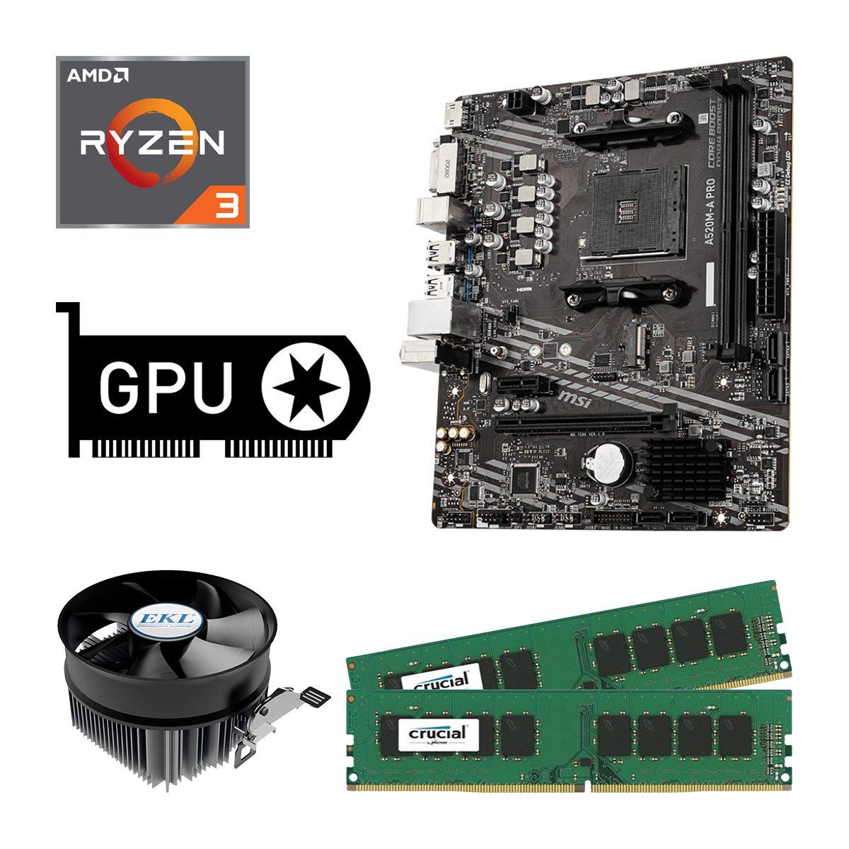 PC Aufrüstkit Allround AR01 - Ryzen 3 4100 - GT 710 - 8 GB RAM