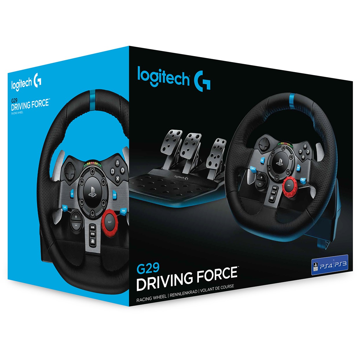 Logitech G G29 Driving Force Schwarz USB 2.0 Lenkrad + Pedale Analog PC, PlayStation 4, PlayStation 5, Playstation 3