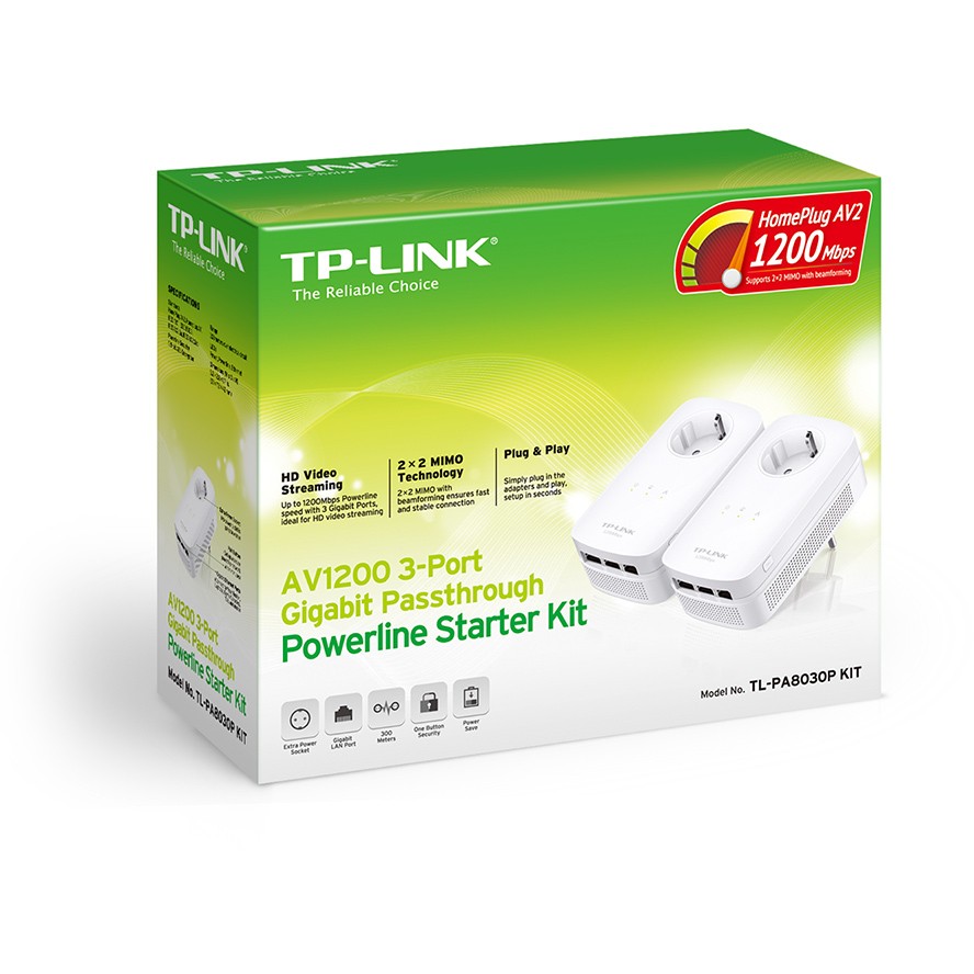 TP-LINK TL-PA8030PKIT 1200 Mbit/s Eingebauter Ethernet-Anschluss Weiß 2 Stück(e)