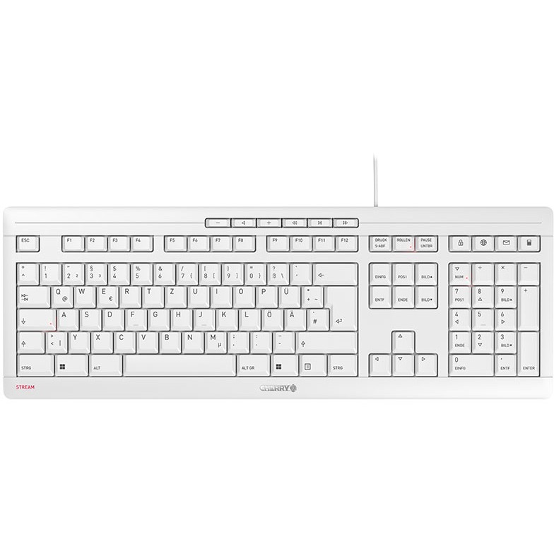 CHERRY STREAM KEYBOARD, Kabelgebundene Tastatur, hellgrau, USB (QWERTZ - DE)