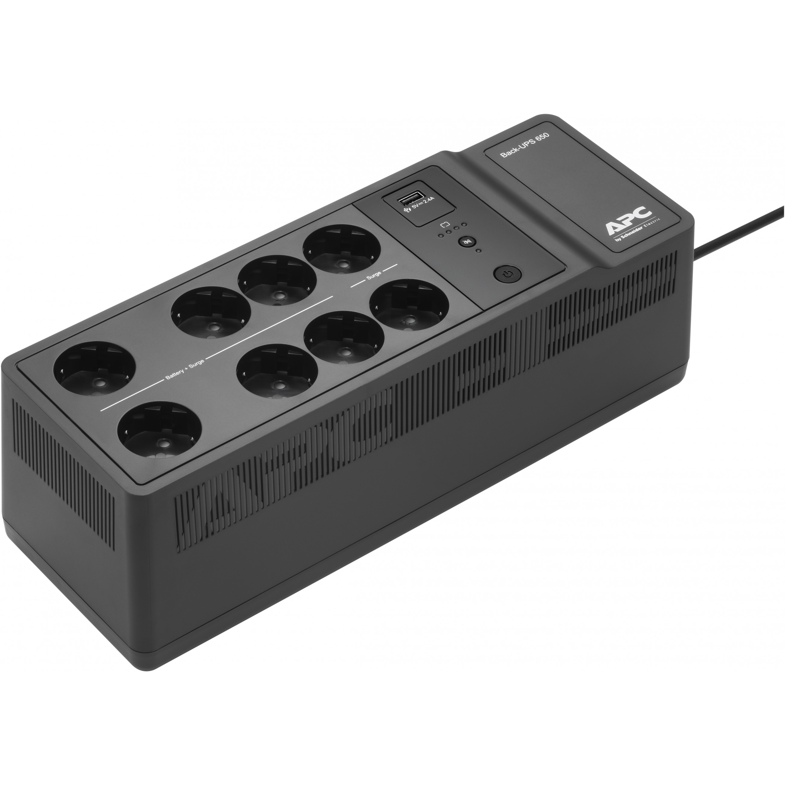 APC Back-UPS 650VA 230V 1 USB charging port - (Offline-) USV Standby (Offline) 0,65 kVA 400 W 8 AC-Ausgänge