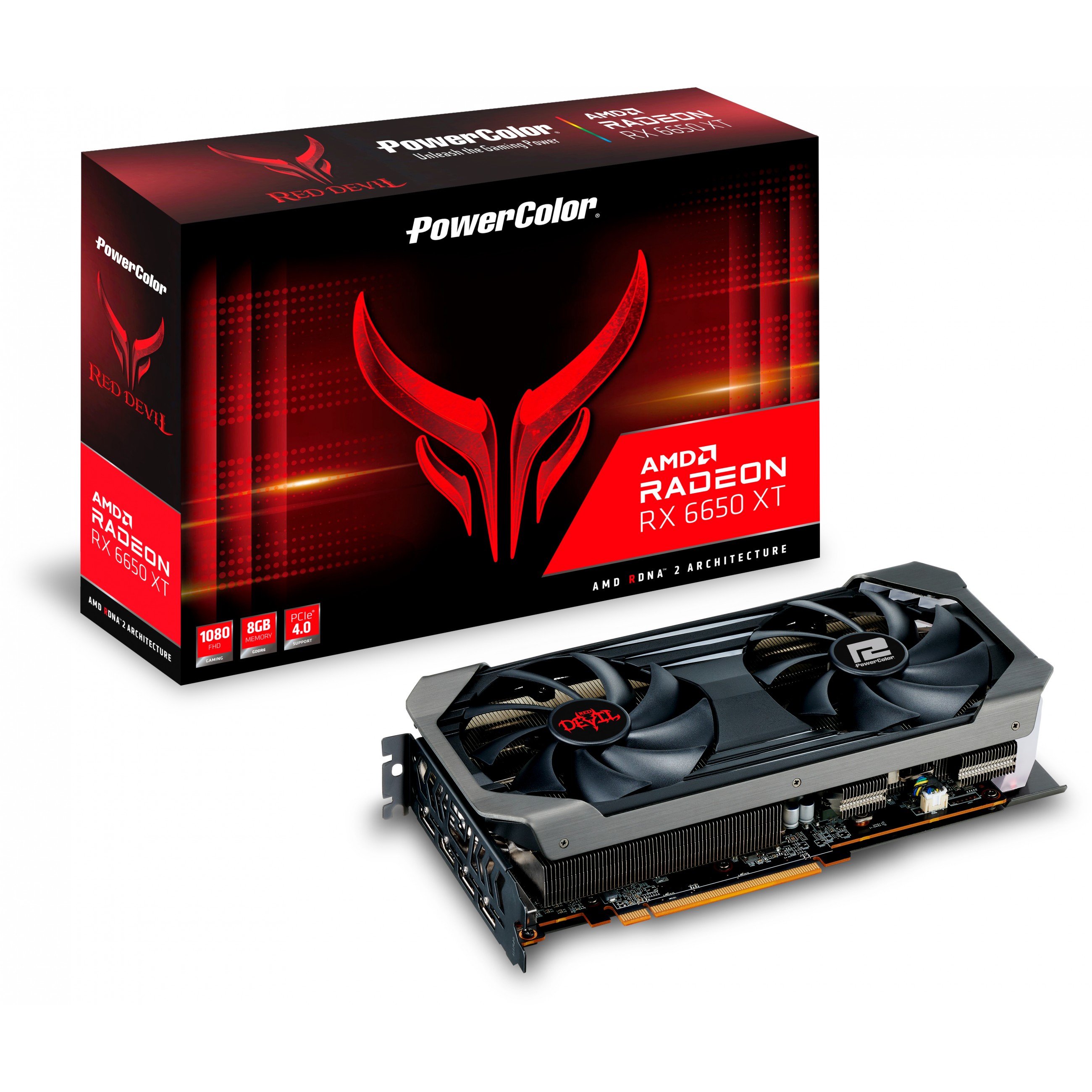 PowerColor Red Devil AXRX 6650XT 8GBD6-3DHE/OC Grafikkarte AMD Radeon RX 6650 XT 8 GB GDDR6