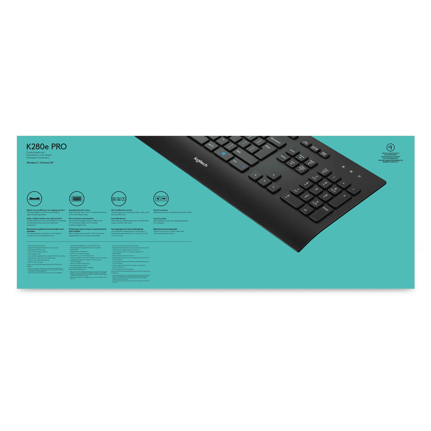 Logitech K280E Pro f/ Business Tastatur USB QWERTY Englisch Schwarz