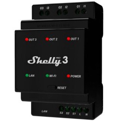 Shelly Pro 3 Leistungsrelais Schwarz